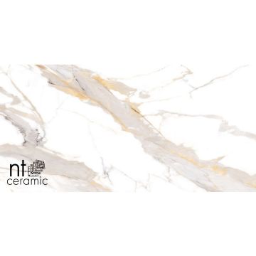 Керамогранит NT Ceramic (Нт Керамик) Bright and Shiny NTT9121P Calacatta Light Grey 60х120 см