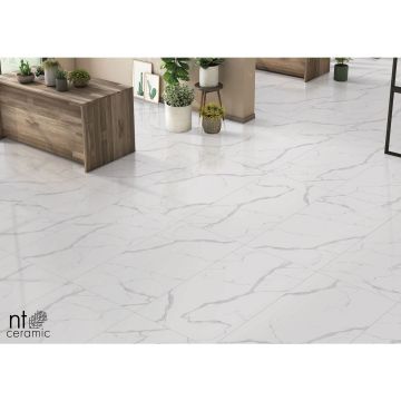 Керамогранит NT Ceramic (Нт Керамик) Marmo Statuario Ultra White 60х120 см, NTT99512M
