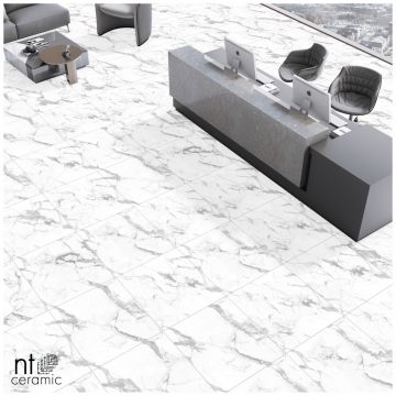 Базовая плита НТ Керамик Marmo 60х60 см белый матовая NTT995160M, Callacata Endless Mat, NT Ceramic