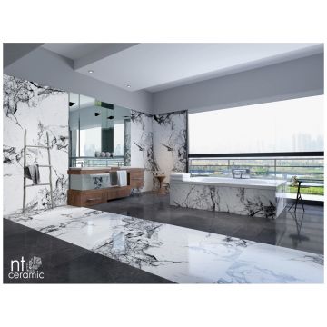 Базовая плита НТ Керамик Bright and Shiny 120х60 см серый полированная NTT9111P, Marble Grey, NT Ceramic