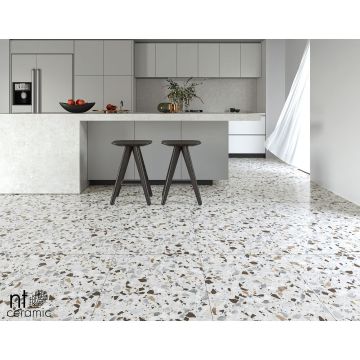 Керамогранит NT Ceramic (Нт Керамик) Terrazzo Terrazzo White 60х120 см, NTT99606