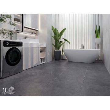 Керамогранит NT Ceramic (Нт Керамик) Cemento Zett Black 60х120 см, NTT996020M