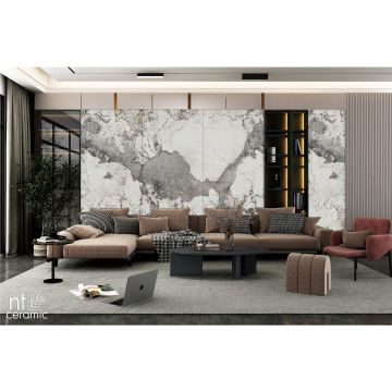 Керамогранит NT Ceramic (Нт Керамик) Atlas Wide Calacatta Black 120х240 см, NTT3012P