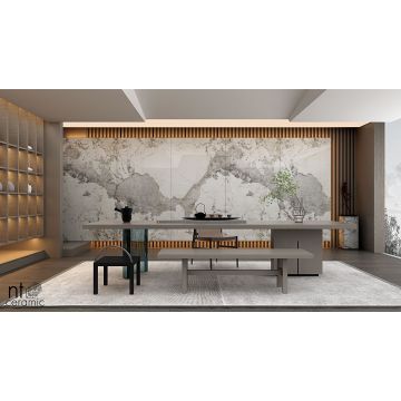 Керамогранит NT Ceramic (Нт Керамик) Atlas Wide Calacatta Black 120х240 см, NTT3012P