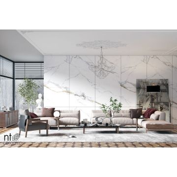 Керамогранит NT Ceramic (Нт Керамик) Atlas Wide Carrara Gold mat 120х240 см, NTT3000M