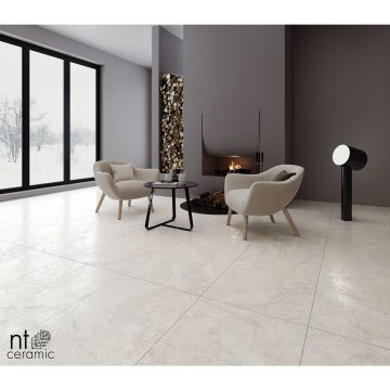 Керамогранит NT Ceramic (Нт Керамик) Zeus Travertine Bianco 60х60 см, ZS6NTT9703M