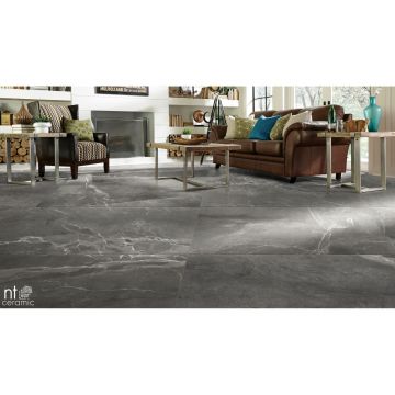 Керамогранит NT Ceramic (Нт Керамик) Quanta Grey Slate Black 60х120 см, NS612NTT9027L