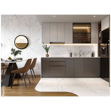 Базовая плита Буоно Керамика Marble 120х60 см бежевый полированная M4400P, Statuario Alba Glossy, Buono Ceramica