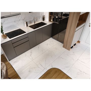 Базовая плита Буоно Керамика Marble 120х60 см бежевый полированная M4400P, Statuario Alba Glossy, Buono Ceramica