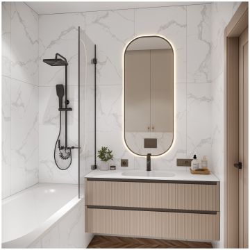 Базовая плита Буоно Керамика Marble 120х60 см белый глянцевая MVL4415GC, Attiko Statuario Glossy Carving, Buono Ceramica