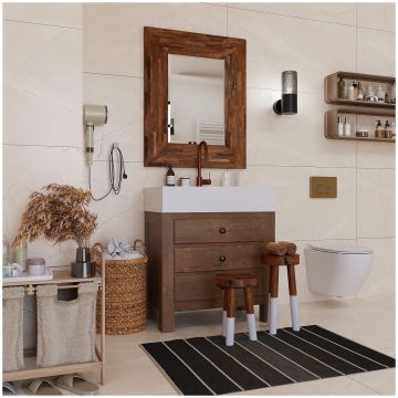 Базовая плита Буоно Керамика Stones 120х60 см белый лаппатированная SOVL4707V, Soft Milk Stone Satin Carving, Buono Ceramica