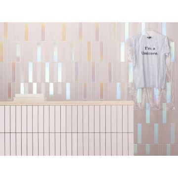 Плитка настенная 41zero42 (41зиро42) Spectre Rose Hologram Mix (24% Hologram, 38% Rose Matte, 38% Rose Glossy) 5x25 см, глянцевая