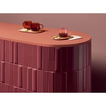 Плитка настенная 41zero42 (41зиро42) Biscuit Plain Bordeaux 5x20 см
