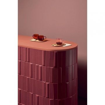 Плитка настенная 41zero42 (41зиро42) Biscuit Waves Bordeaux 5x20 см