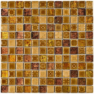 Мозаика Bonaparte (Бонапарт) Morocco Gold Глянцевая 30x30 см (чип 2,3x2,3 см)