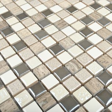 Мозаика Bonaparte (Бонапарт) Smoke Глянцевая 30x30 см (чип 1,5x1,5 см)