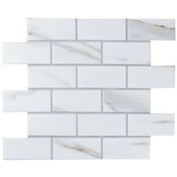 Мозаика Bonaparte (Бонапарт) Brick Calacatta Gold Матовая 28.75x29.2 см (чип 4,5x9,5 см)