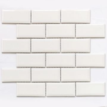 Мозаика Bonaparte (Бонапарт) Brick White Глянцевая 28.75x29.2 см (чип 4,5x9,5 см)
