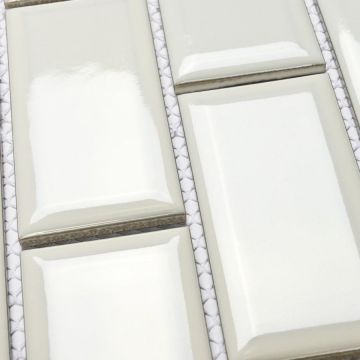 Мозаика Bonaparte (Бонапарт) Brick White Глянцевая 28.75x29.2 см (чип 4,5x9,5 см)