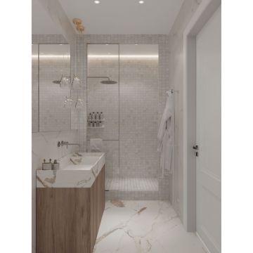 Мозаика Bonaparte (Бонапарт) Calacatta Gold-48 Матовая 30.6x30.7 см (чип 4,8x4,9 см)