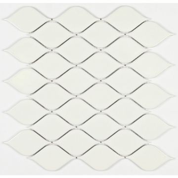 Мозаика Bonaparte (Бонапарт) Melany White glossy Глянцевая 26.4x28 см (чип 4,8x8,6 см)