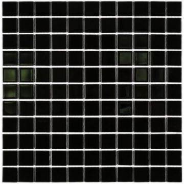 Мозаика Bonaparte (Бонапарт) Black glass Глянцевая 30x30 см (чип 2,5x2,5 см)