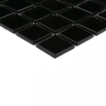 Мозаика Bonaparte (Бонапарт) Black glass Глянцевая 30x30 см (чип 2,5x2,5 см)