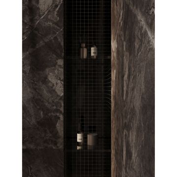 Мозаика Bonaparte (Бонапарт) Black glass Глянцевая 30x30 см (чип 2,5x2,5 см)