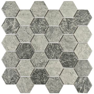 Мозаика Bonaparte (Бонапарт) Olmeto Grey Матовая 28.2x27.1 см (чип 5,1x5,9 см)