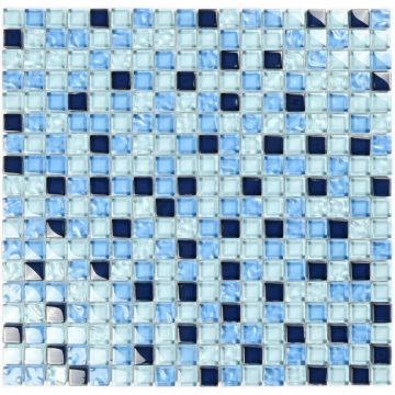 Мозаика Bonaparte (Бонапарт) Blue Drops Глянцевая 30x30 см (чип 1,5x1,5 см)