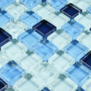 Мозаика Bonaparte (Бонапарт) Blue Drops Глянцевая 30x30 см (чип 1,5x1,5 см)