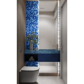 Мозаика Bonaparte (Бонапарт) Blue wave-2 Глянцевая 30x30 см (чип 2,5x2,5 см)