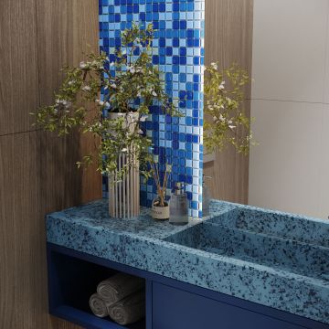 Мозаика Bonaparte (Бонапарт) Blue wave-2 Глянцевая 30x30 см (чип 2,5x2,5 см)