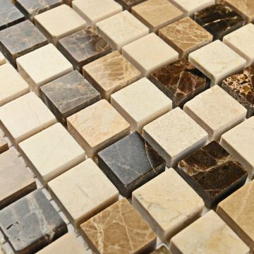 Мозаика Bonaparte (Бонапарт) Turin 15 Полированная 30.5x30.5 см (чип 1,5x1,5 см)