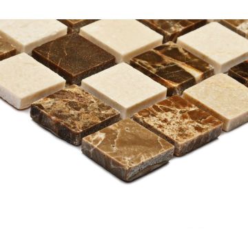 Мозаика Bonaparte (Бонапарт) Turin-15 slim Полированная 30.5x30.5 см (чип 1,5x1,5 см)