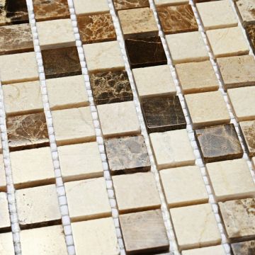 Мозаика Bonaparte (Бонапарт) Turin-15 slim Полированная 30.5x30.5 см (чип 1,5x1,5 см)