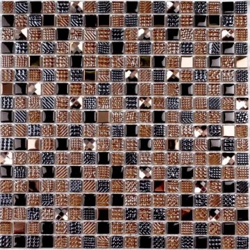 Мозаика Bonaparte (Бонапарт) Crystal brown Глянцевая 30x30 см (чип 1,5x1,5 см)