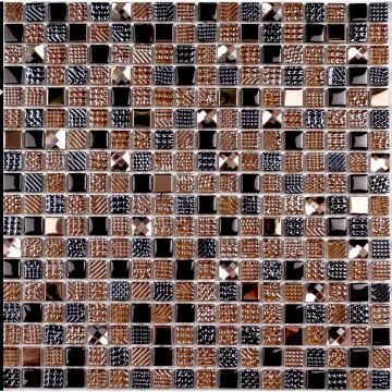 Мозаика Bonaparte (Бонапарт) Crystal brown Глянцевая 30x30 см (чип 1,5x1,5 см)