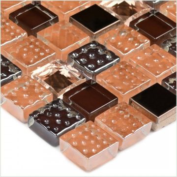 Мозаика Bonaparte (Бонапарт) Crystal brown Глянцевая 30x30 см (чип 1,5x1,5 см)