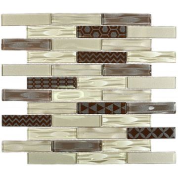 Мозаика Bonaparte (Бонапарт) Optima Brown Глянцевая 30x30 см (чип 2,3x9,8 см)