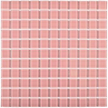 Мозаика Bonaparte (Бонапарт) Pink glass Глянцевая 30x30 см (чип 2,5x2,5 см)