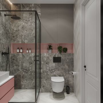 Мозаика Bonaparte (Бонапарт) Pink glass Глянцевая 30x30 см (чип 2,5x2,5 см)