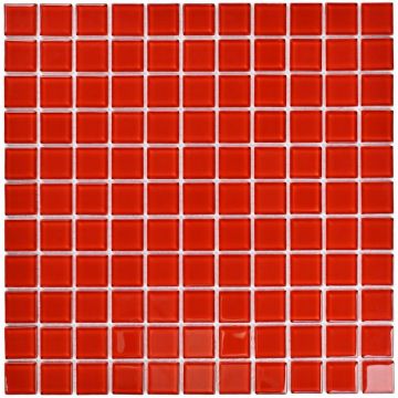 Мозаика Bonaparte (Бонапарт) Red glass Глянцевая 30x30 см (чип 2,5x2,5 см)