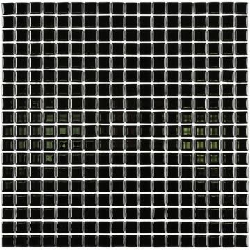 Мозаика Bonaparte (Бонапарт) Super black Глянцевая 30x30 см (чип 1,5x1,5 см)
