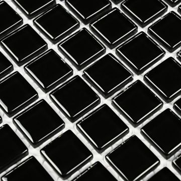 Мозаика Bonaparte (Бонапарт) Super black Глянцевая 30x30 см (чип 1,5x1,5 см)