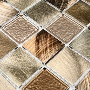 Мозаика Bonaparte (Бонапарт) Titan Bronze Глянцевая 31.8x31.8 см (чип 3x3 см)