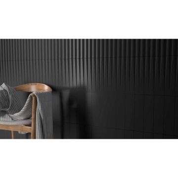 Настенная плитка Wow (Вау) Stripes Liso XL Graphite Matt 7.5x30 см
