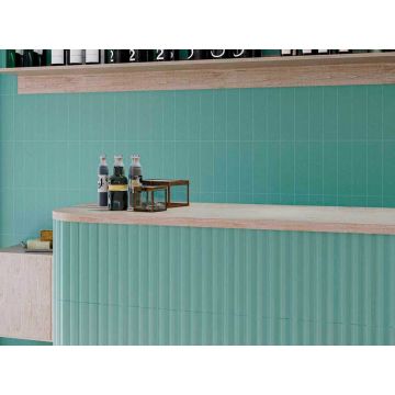 Настенная плитка Wow (Вау) Stripes Liso XL Teal 7.5x30 см