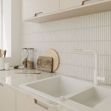 Настенная плитка Wow (Вау) Sweet Bars White Matt 12.5x25 см