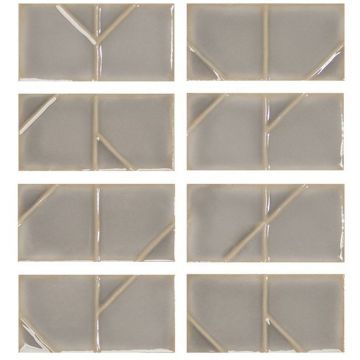 Настенная плитка Wow (Вау) Yoko Origami Pewter 6.25x12.5 см